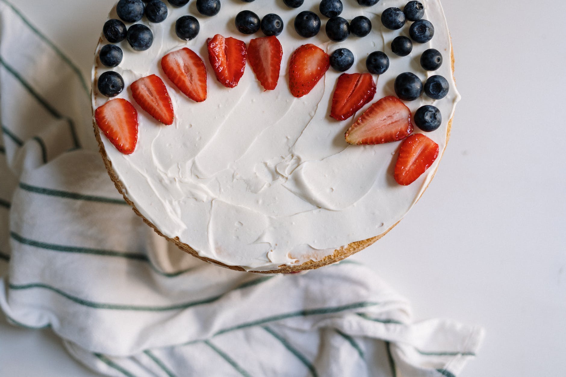 cake decorated with berries